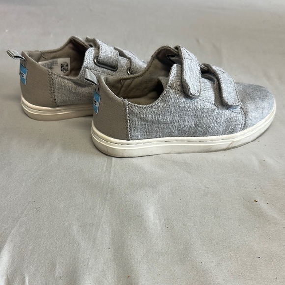 Toms Gray Velcro Strap Sneakers with White Sole - Picture 3 of 6